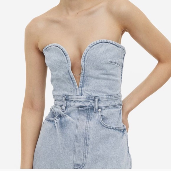 Denim bandeau dress xxs - Picture 4 of 7